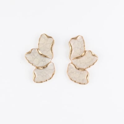 Boucles d'oreilles demi feuilles ivoires BALABOOSTE