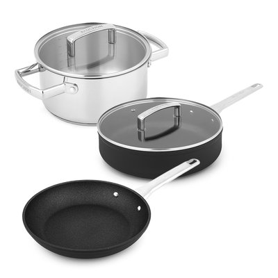 FAUCHAN ART DE LA TABLE Set 5 pièces 24cm antiadhésive aluminium signature LAGUIOLE