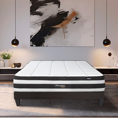 Ensemble Matelas Ressorts ensachés + Sommier Bois FONTAINEBLEAU BELLECOUR