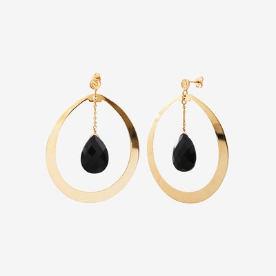 Boucles d'oreilles créoles solange onyx CAROLINE NAJMAN