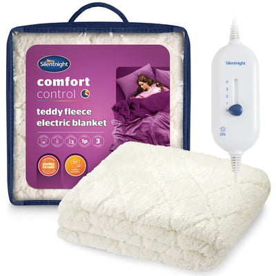 Double Comfort Control Teddy Fleece Electric Blanket SILENTNIGHT