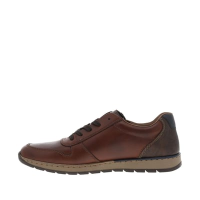 Sneakers marron à talon plat et à lacets plats et zip latéral RIEKER