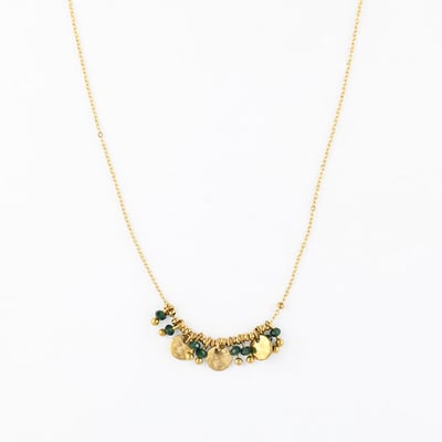 Collier chaîne avec pampilles et perles en acier inoxydable BALABOOSTE