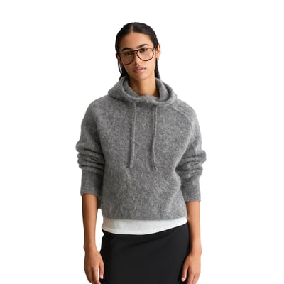 Sweat à capuche oversize en maille en mélange de mohair et de laine vierge MARC O’POLO DENIM