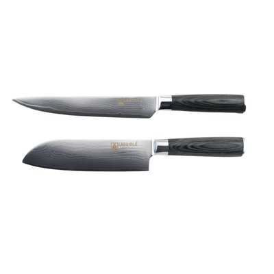 Coffret de 2 couteaux damarus en acier noir - "lenoir" LAGUIOLE CUISSON