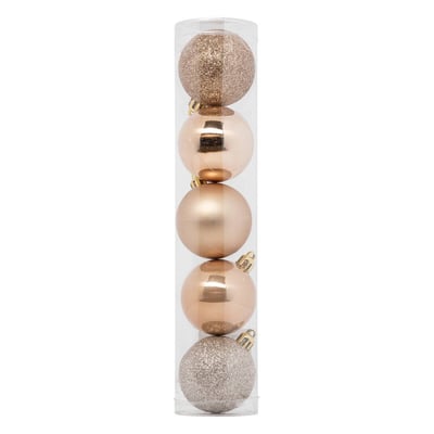 Boule de Noël 50 mm x 5 Bronze ATMOSPHERA