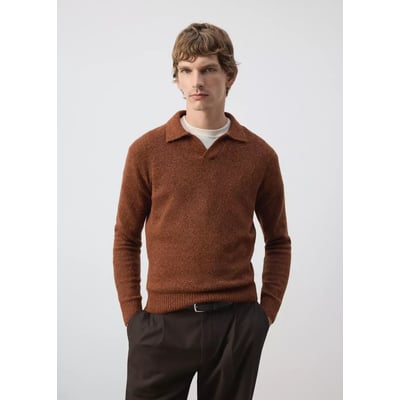 Polo en jersey mélange laine et alpaga MANGO MAN