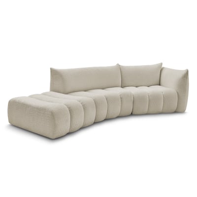 Canapé modulable 4 places en tissu bouclette, AZRA BOBOCHIC