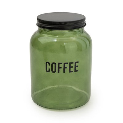 Glass Coffee Storage Jar in Green/Black SO'HOME