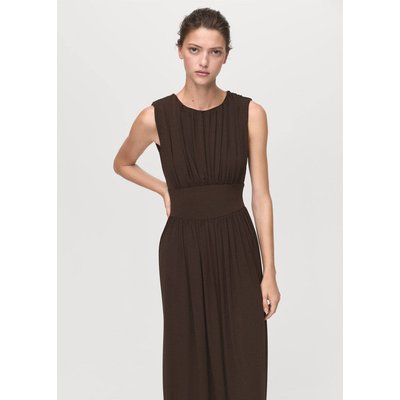 Robe longue froncée MANGO