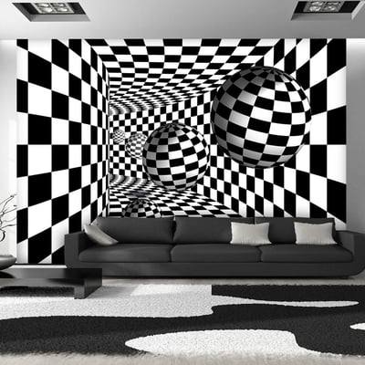 Papier peint intissé panoramique Abstractions Black & White Corridor EDEN