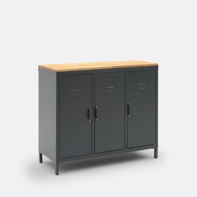 Armoire/Vestiaire 3 portes métal acier chêne Hiba LA REDOUTE INTERIEURS