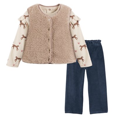 Gilet, T-Shirt/Trousers Outfit LA REDOUTE COLLECTIONS