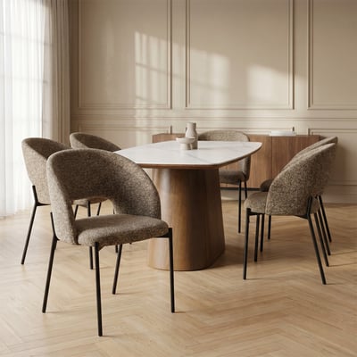 Lot de 2 chaises en tissu et métal- SOREN DRAWER