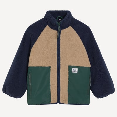 Gilet con collo alto, con cerniera, in sherpa, color block LA REDOUTE COLLECTIONS