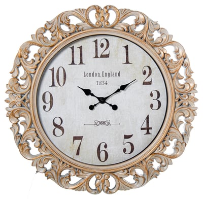 Grande horloge murale dorée 68x68x6.5cm WADIGA