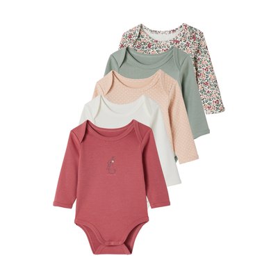 Lot 5 bodies manches longues emmanchures américaines VERTBAUDET