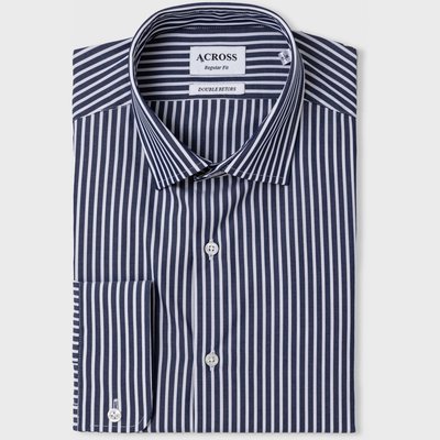 Chemise Regular fit double retors à rayures ACROSS