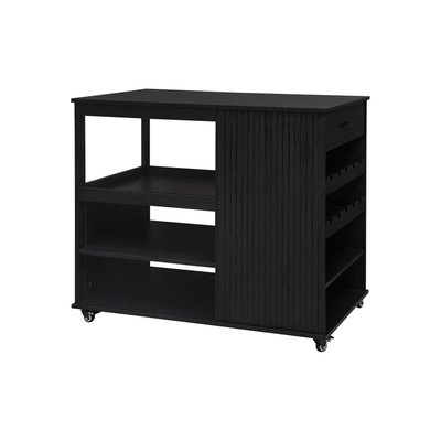 Desserte de cuisine décor bois avec range bouteilles L100cm BATZ SWEEEK