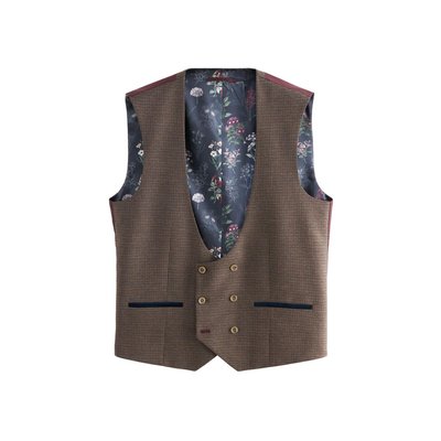 Gilet de costume aux carreaux marron NEXT
