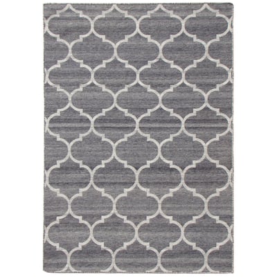 Tapis salon ZAKART, tissé main, 100% laine naturelle, réversible, plat THEKO