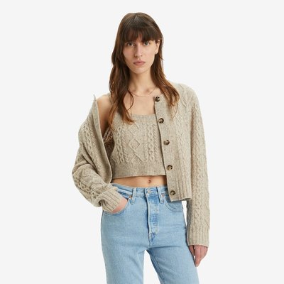 Wool Mix Cardigan with Crew Neck LEVI'S