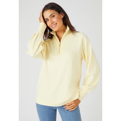 Sweat-shirt en molleton col camionneur zippé DAMART