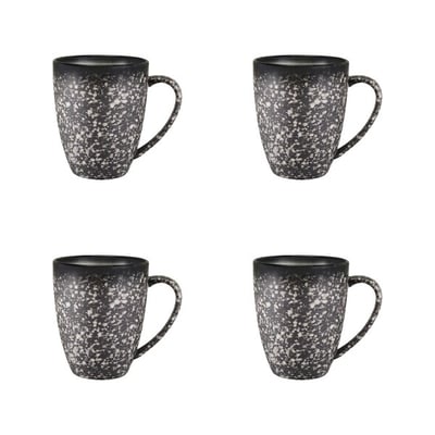 Set of 4 Caviar Granite Coupe Mugs MAXWELL WILLIAMS