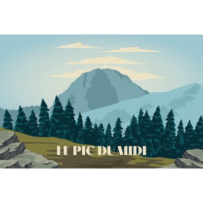 Tableau mural illustration Pic du Midi CEANOTHE