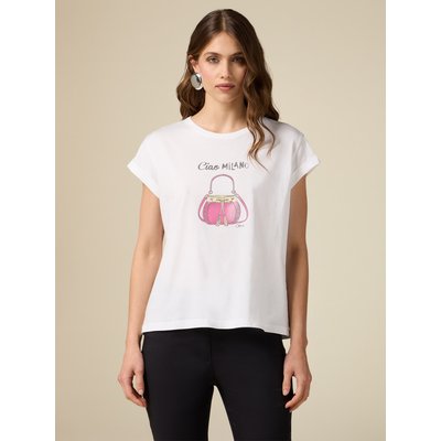 T-shirt avec impression et applications OLTRE