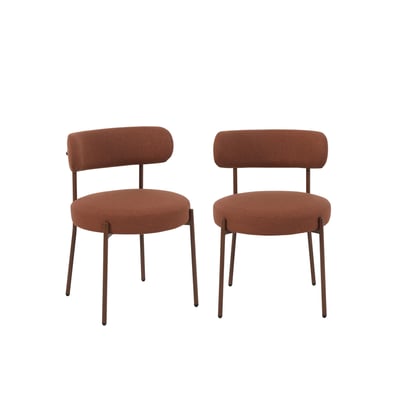Chaises tissu pieds métal (lot de 2)  NOA BAÏTA