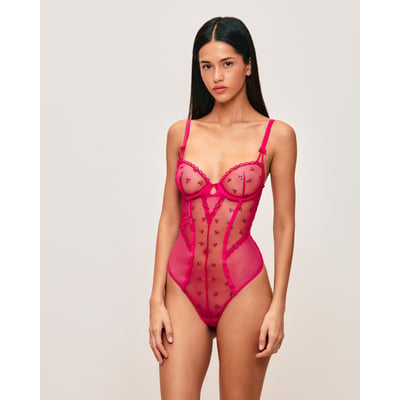 Body corbeille en tulle broderies cerises CHERRYPICANTIZ UNDIZ