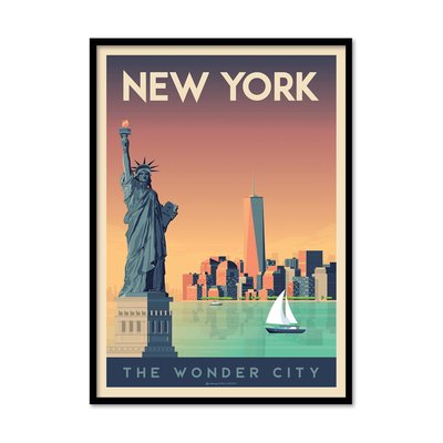 Affiche d’art et cadre noir 50 x 70 cm - New York - Olahoop Travel Posters WALL EDITIONS