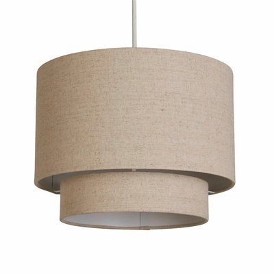30cm Natural 2-Tier Linen Drum Shade SO'HOME