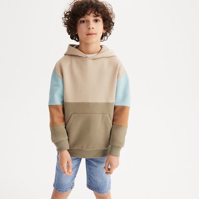 Sweat colorblock com capuz, em moletão LA REDOUTE COLLECTIONS
