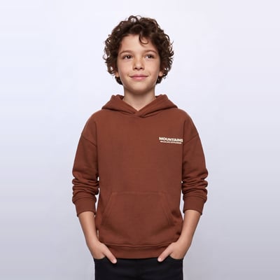 Sweat col rond imprimé en coton bio MONOPRIX