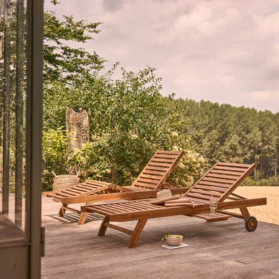 Bain de soleil en teck huilé massif (lot de 2)  BALI BERAH GETAH