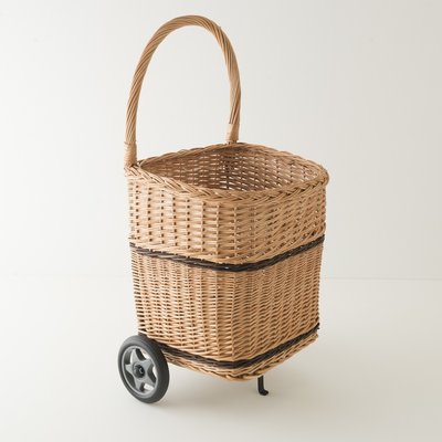 Panier à buches à roulettes en osier KOK