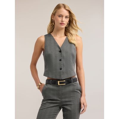 Gilet à fines rayures simple boutonnage MOTIVI
