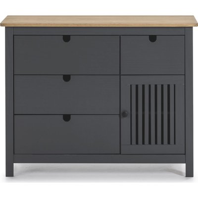 Commode 1 porte 4 tiroirs en pin massif - FABIA HOMIFAB