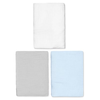 Lot de 3 Draps housses couffin en gaze de coton JEANNE SEVIRA KIDS