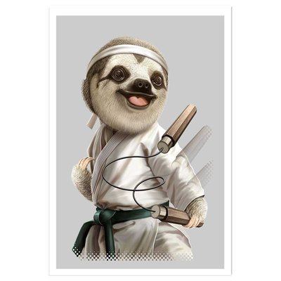 Affiche enfant karaté paresseux HEXOA