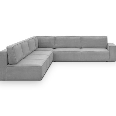 Canapé d'angle gauche convertible 10 places en velours côtelé - HARPER MOD HOMIFAB
