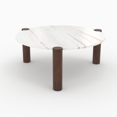 Table basse ronde en marbre de manguier D86 cm - PAULINE RENDEZ-VOUS DÉCO