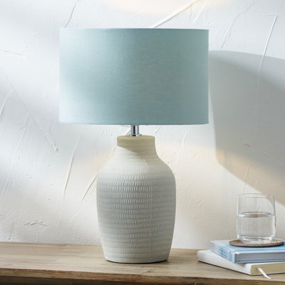 Celadon Scratch Texture Tall Ceramic Table Lamp SO'HOME