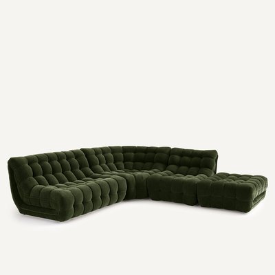 Fauteuil modulable capitonné, en velours, JUD AM.PM