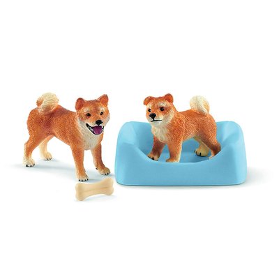 Farm World - Mère et chiot Shiba Inu SCHLEICH