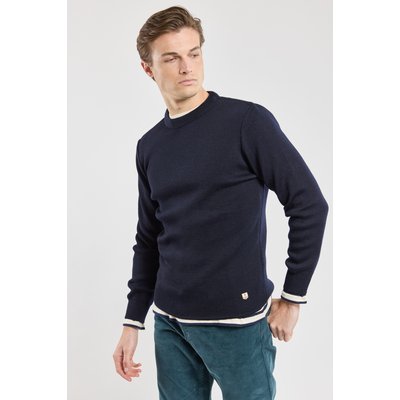 Pull col rond uni en laine BRIGNOGAN ARMOR-LUX