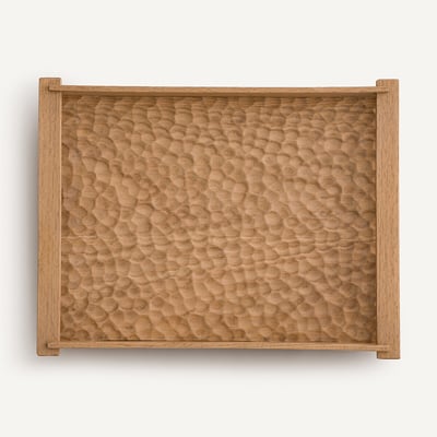 Plateau rectangulaire en chêne massif gougé, profondeur 37 cm, AZAEL AM.PM