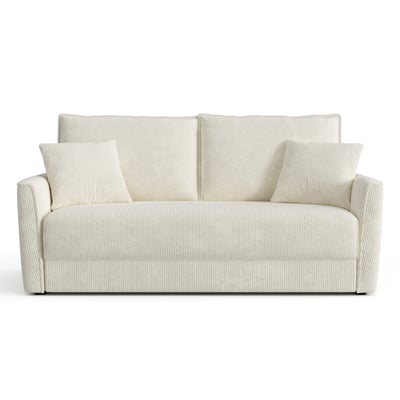 Canapé convertible 3 places velours côtelé crème 180cm 3 places en velours côtelé LUXO SIA HOME